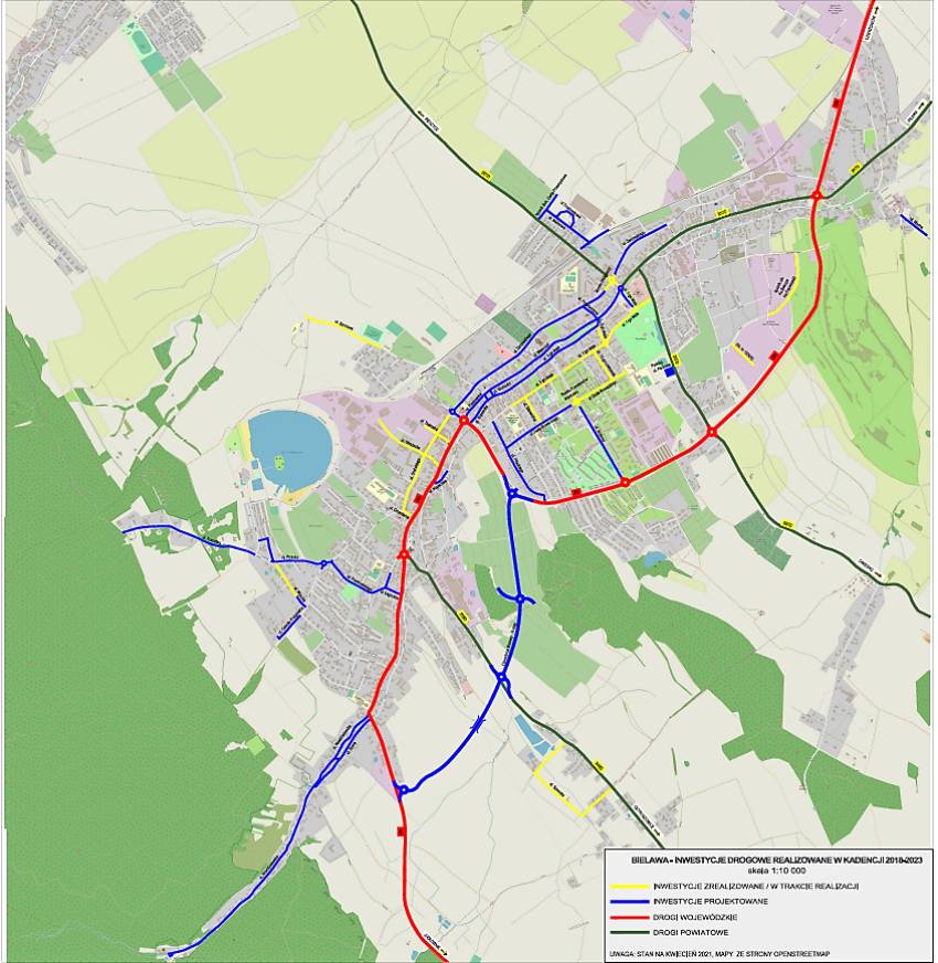 mapa obrazująca sieć połączeń komunikacyjnych