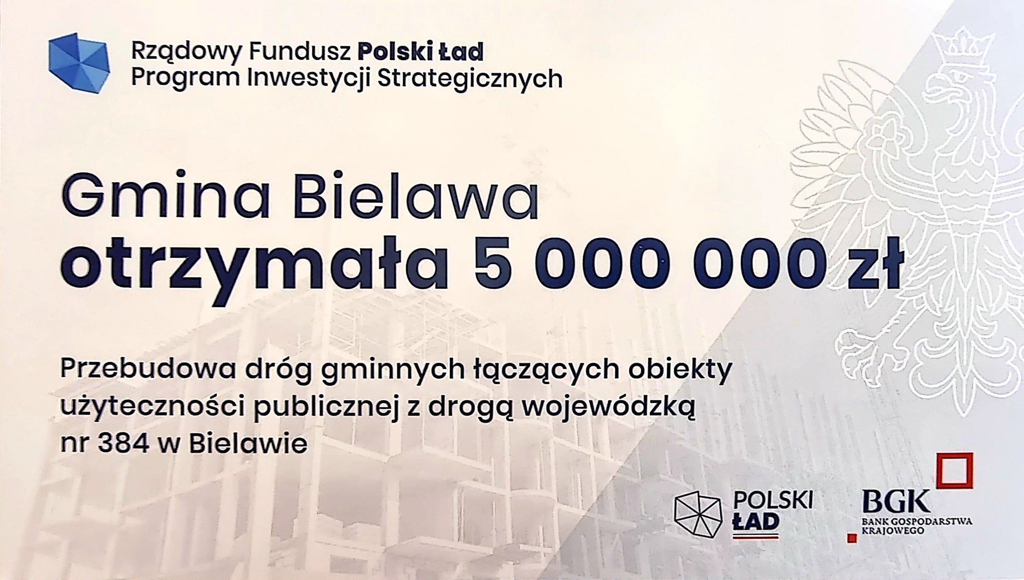 baner rządowy - 5.000000 na drogi w mieście