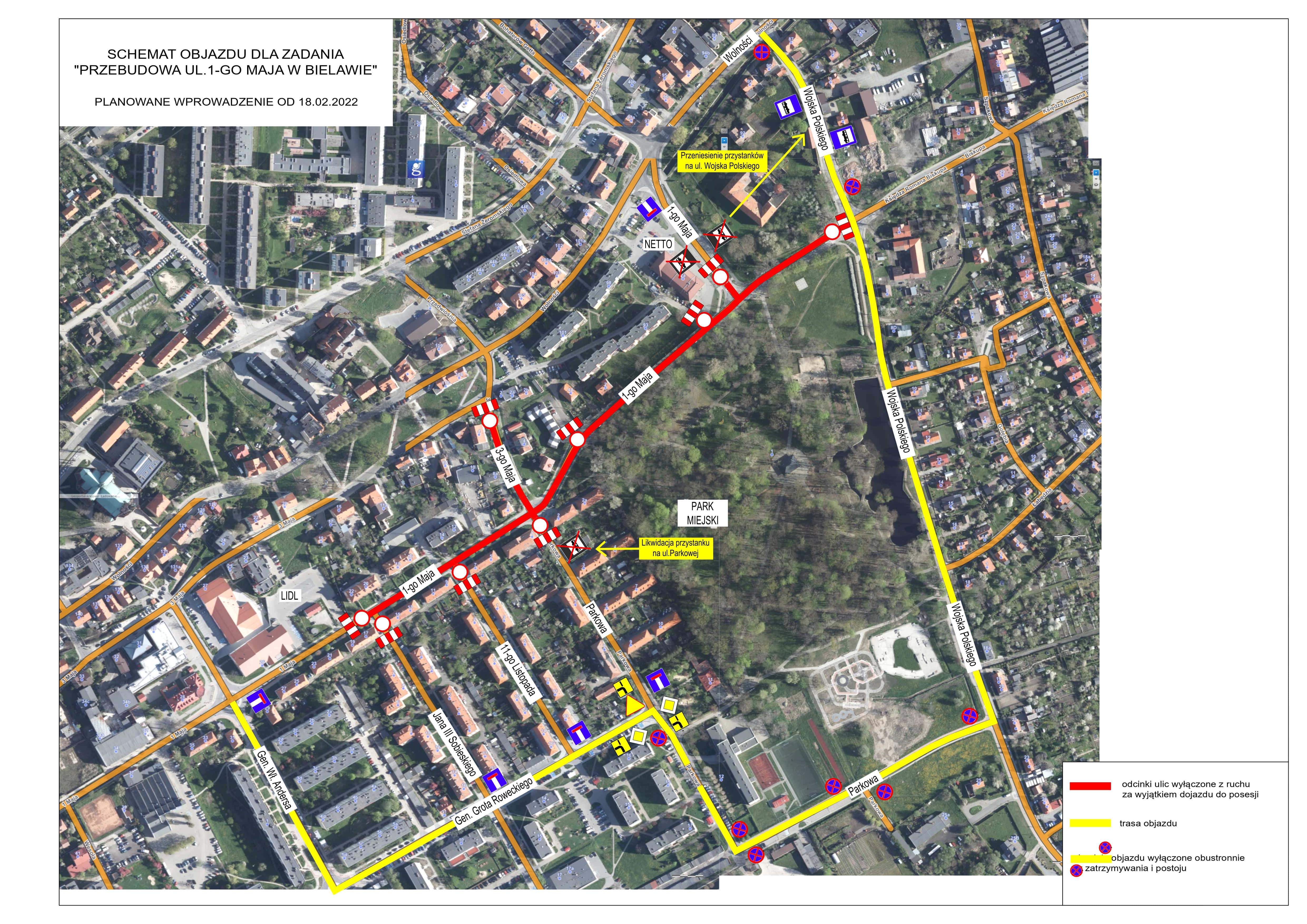 Plan orientacyjny - Schemat objazdu