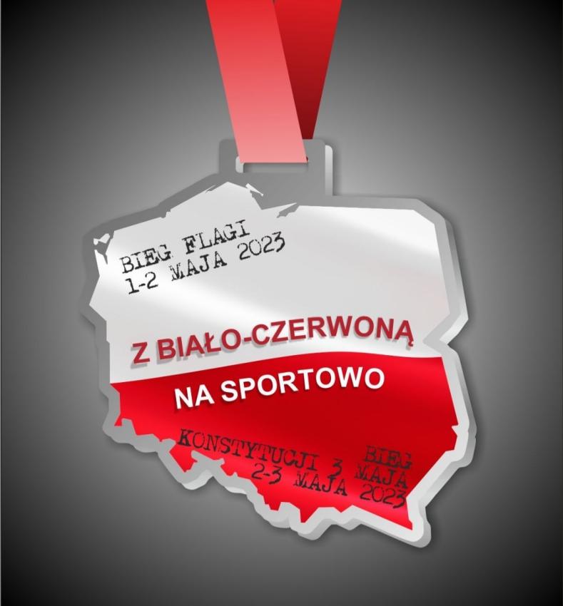 Medal okolicznościowy w kształcie i barwach flagi