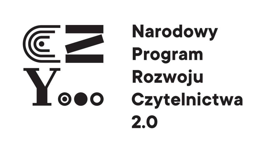 Logotyp programu z napisem Narodowy Program Rozwoju Czytelnictwa 2.0