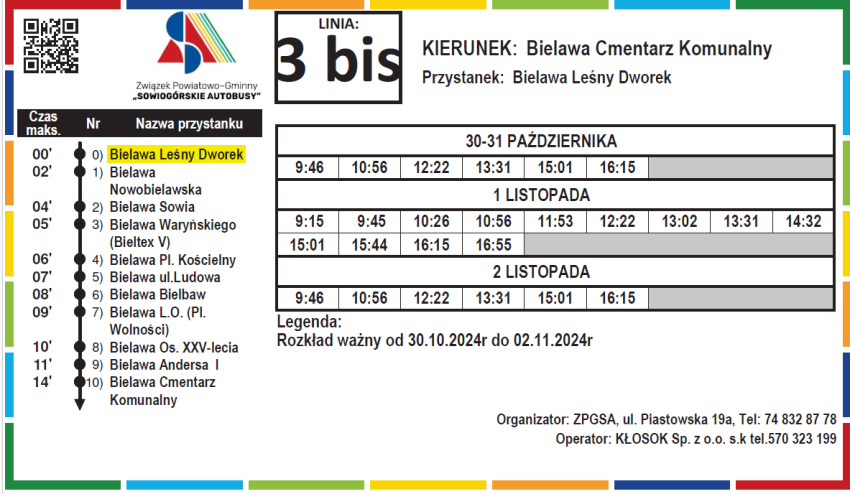 Dodatkowe kursy autobusów