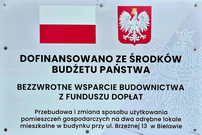 Tablica promująca projekt