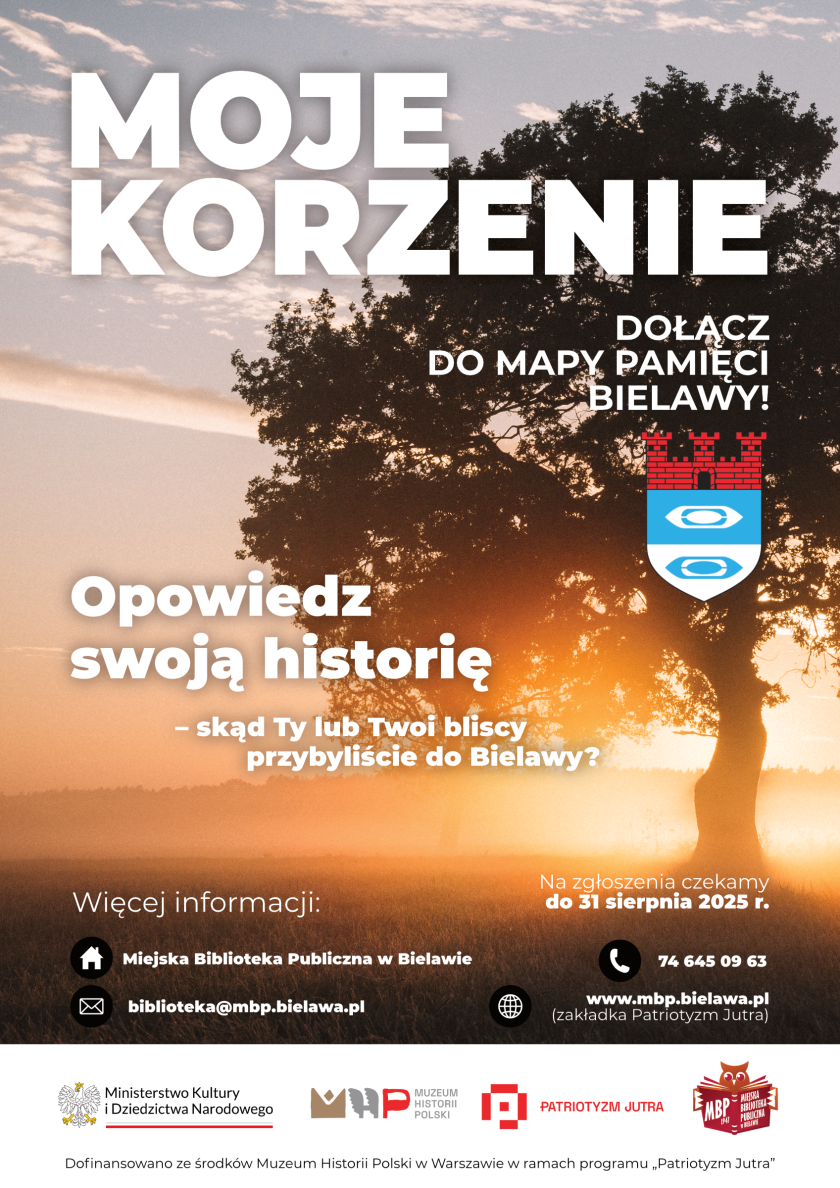 Moje Korzenie - plakat - w tle drzewo