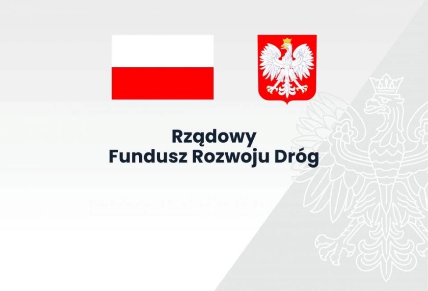 Tablica promocyjna Rządowego Funduszu Rozwoju Dróg