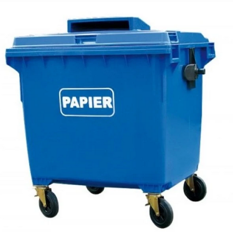 Niebieski pojemnik na papier