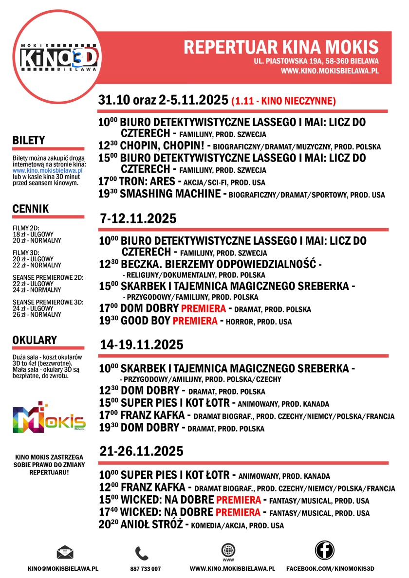 Repertuar Kina MOKiS na listopad