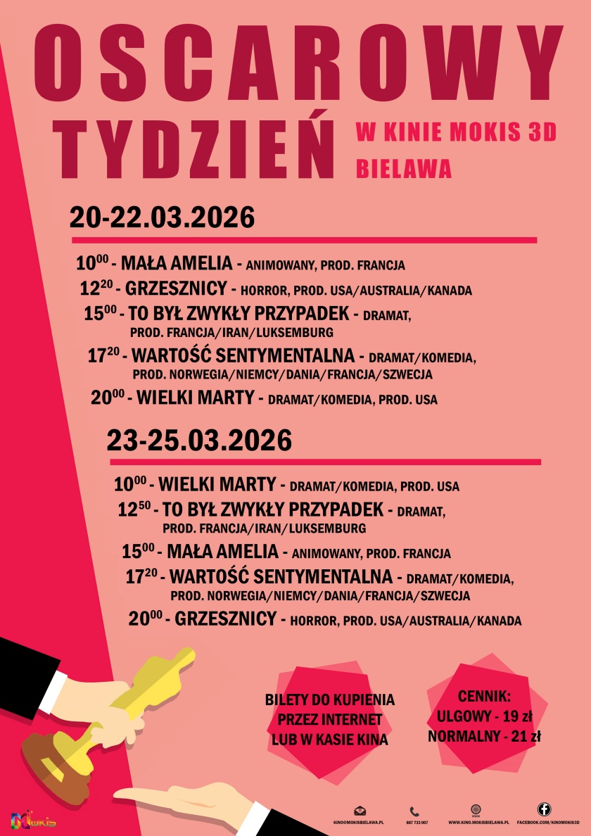 Plakat z repertuarem filmowym