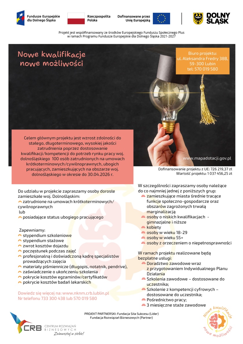 Plakat z informacjami