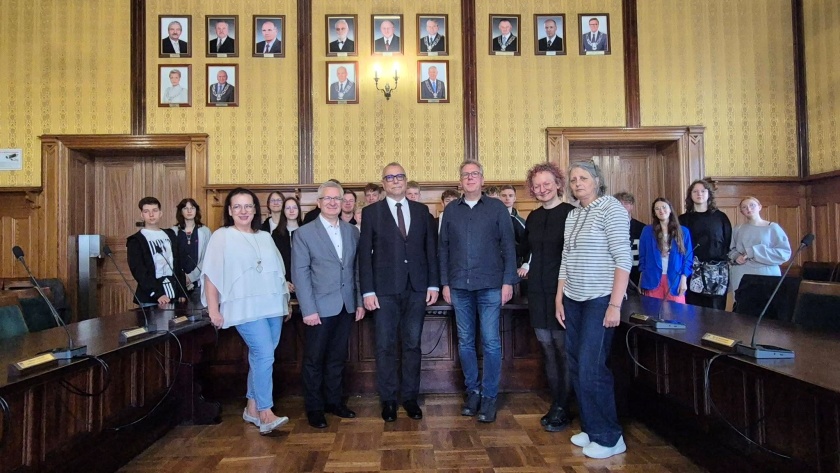 Delegacja młodzieży z Lingen na spotkaniu z zastępcą burmistrza