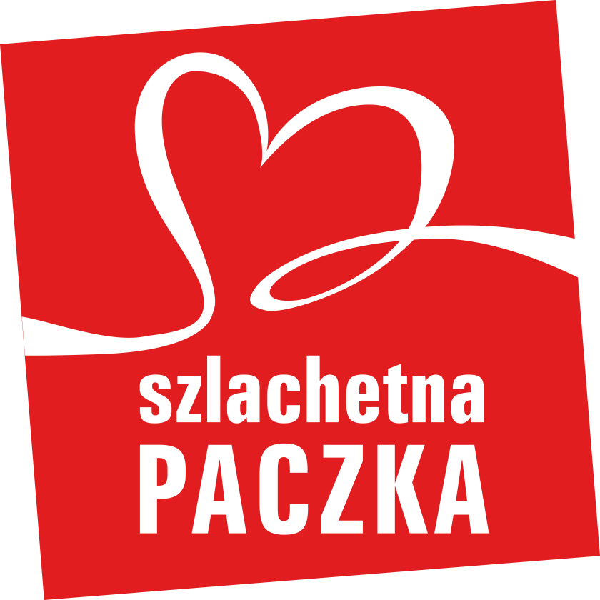 Logotyp Szlachetnej Paczki wstążka układająca się w kształt serca
