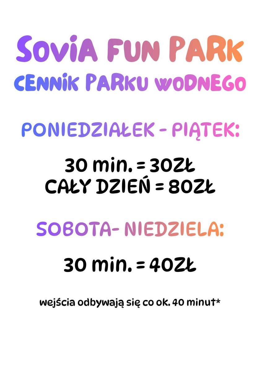 Cennik parku wodnego